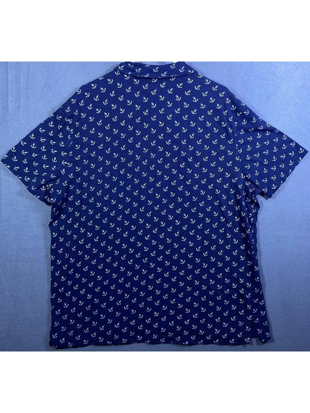 Ralph Lauren Navy Blue Anchor Print Polo